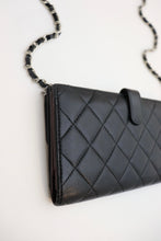 Load image into Gallery viewer, CHANEL Lambskin Quilted Long Flap Wallet Black