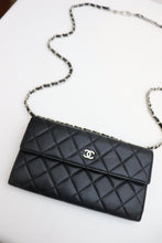 Load image into Gallery viewer, CHANEL Lambskin Quilted Long Flap Wallet Black
