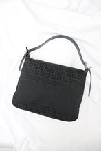 Load image into Gallery viewer, Fendi zucchino double flap baguette in black