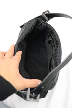 Load image into Gallery viewer, Fendi zucchino double flap baguette in black
