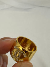Load image into Gallery viewer, Chanel vintage gold tone ring with small crystals