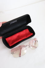 Load image into Gallery viewer, Y2K Chanel Rhinestone Ombre Pink Tinted Silver Sunglasses