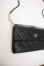 Load image into Gallery viewer, CHANEL Lambskin Quilted Long Flap Wallet Black