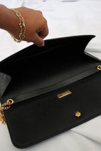 Load image into Gallery viewer, Vintage Christian Dior Black Leather Bag with Gold Chain