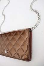 Load image into Gallery viewer, Chanel patent brown vintage wallet