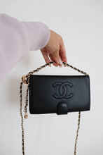 Load image into Gallery viewer, Chanel CC black caviar vintage wallet