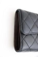 Load image into Gallery viewer, CHANEL Lambskin Quilted Flap Wallet Black