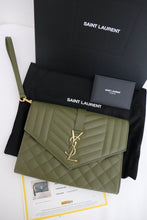 Load image into Gallery viewer, Saint Laurent Logo Mix Matelasse Leather Envelope