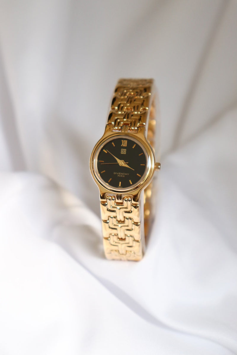 Vintage Givenchy Paris Gold Bezel Gold and Stainless Steel Quartz Watch Vintage Givenchy Paris Watch: 23K Gold Nugget Bracelet  main image 4