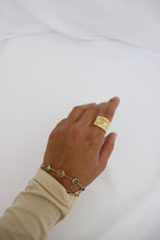 Load image into Gallery viewer, Chanel vintage gold tone ring with small crystals