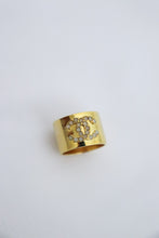 Load image into Gallery viewer, Chanel vintage gold tone ring with small crystals