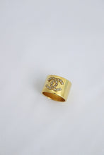 Load image into Gallery viewer, Chanel vintage gold tone ring with small crystals