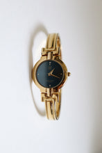 Load image into Gallery viewer, Vintage Givenchy 1990s Blue Dial Gold Plated Bangle Watch