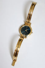 Load image into Gallery viewer, Vintage Givenchy 1990s Blue Dial Gold Plated Bangle Watch