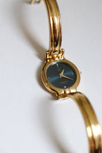 Load image into Gallery viewer, Vintage Givenchy 1990s Blue Dial Gold Plated Bangle Watch