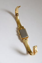 Load image into Gallery viewer, Vintage Givenchy 1990s Black Dial Gold Plated Bangle Watch