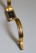 Load image into Gallery viewer, Vintage Givenchy 1990s Black Dial Gold Plated Bangle Watch