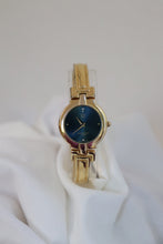 Load image into Gallery viewer, Vintage Givenchy 1990s Blue Dial Gold Plated Bangle Watch