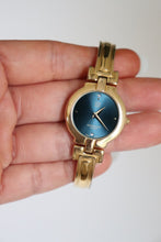 Load image into Gallery viewer, Vintage Givenchy 1990s Blue Dial Gold Plated Bangle Watch