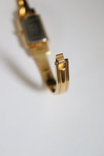Load image into Gallery viewer, Vintage Givenchy 1990s Black Dial Gold Plated Bangle Watch