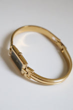 Load image into Gallery viewer, Vintage Givenchy 1990s Black Dial Gold Plated Bangle Watch