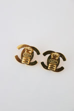 Load image into Gallery viewer, Chanel CC Turnlock Clip-On Earrings 24K GP