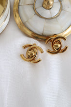 Load image into Gallery viewer, Chanel CC Turnlock Clip-On Earrings 24K GP