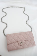 Load image into Gallery viewer, Chanel quilted classic flap wallet -light pink