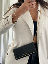 Load image into Gallery viewer, Black Prada leather continental wallet
