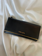 Load image into Gallery viewer, Black Prada leather continental wallet