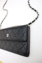 Load image into Gallery viewer, CHANEL Lambskin Quilted Long Flap Wallet Black
