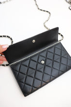 Load image into Gallery viewer, CHANEL Lambskin Quilted Long Flap Wallet Black
