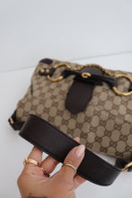 Load image into Gallery viewer, Gucci monogram canvas horsebit bag
