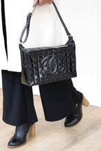 Load image into Gallery viewer, Chanel chocolate bar Coco mark patent leather in black
