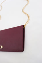 Load image into Gallery viewer, Chanel bifold caviar wallet in burgundy
