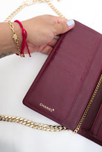 Load image into Gallery viewer, Chanel bifold caviar wallet in burgundy
