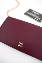 Load image into Gallery viewer, Chanel bifold caviar wallet in burgundy
