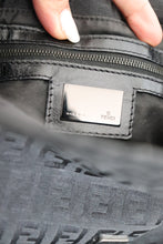 Load image into Gallery viewer, Fendi zucchino double flap baguette in black
