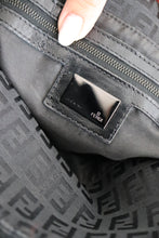 Load image into Gallery viewer, Fendi zucchino double flap baguette in black
