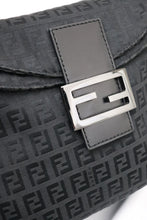 Load image into Gallery viewer, Fendi zucchino double flap baguette in black
