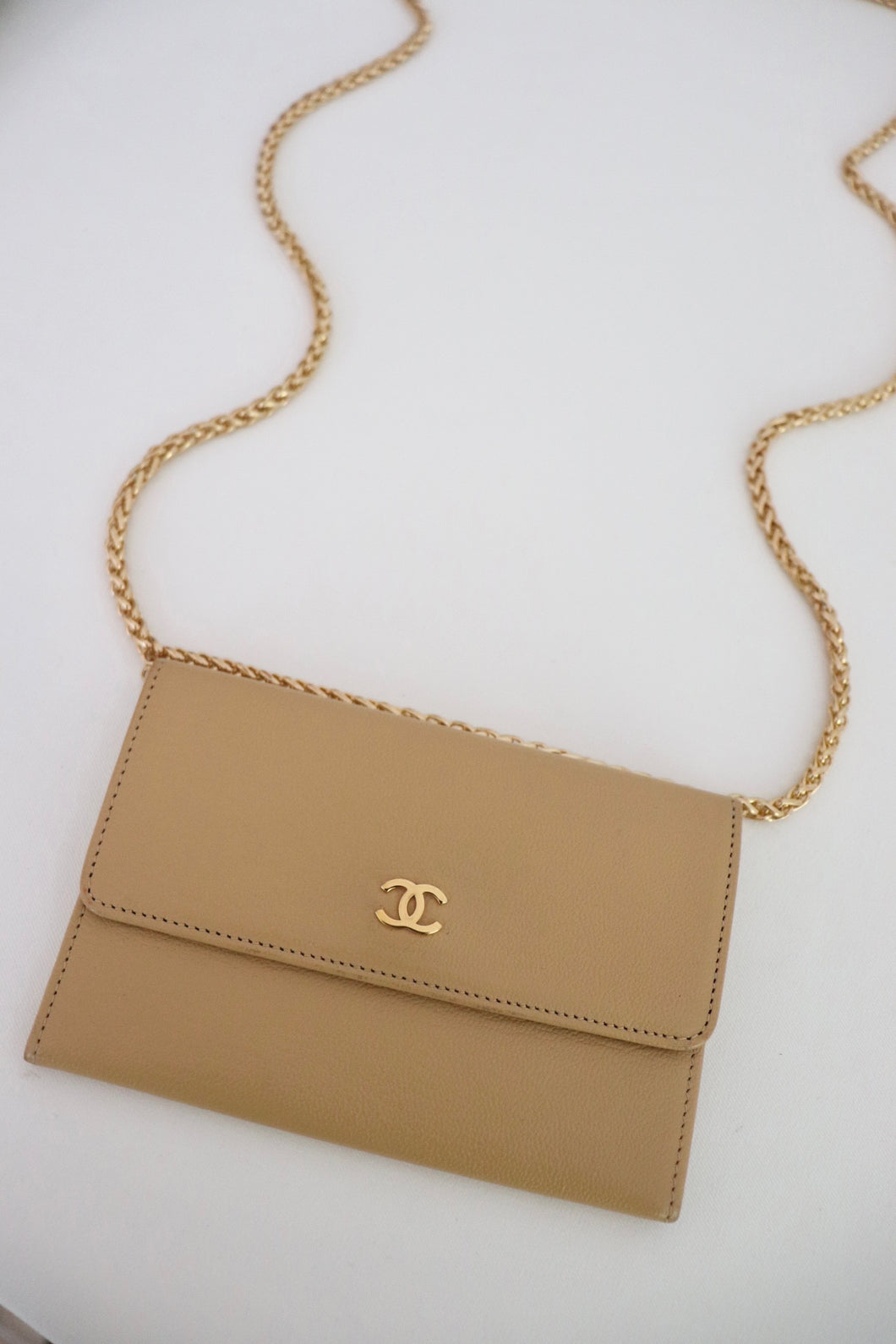 Chanel Goatskin wallet on chain