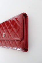 Load image into Gallery viewer, Chanel red quilted patent leather wallet
