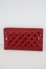 Load image into Gallery viewer, Chanel red quilted patent leather wallet
