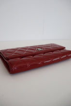 Load image into Gallery viewer, Chanel red quilted patent leather wallet
