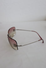 Load image into Gallery viewer, Y2K Chanel Rhinestone Ombre Pink Tinted Silver Sunglasses
