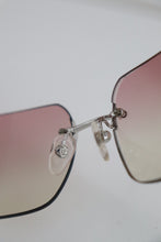 Load image into Gallery viewer, Y2K Chanel Rhinestone Ombre Pink Tinted Silver Sunglasses
