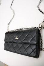 Load image into Gallery viewer, CHANEL Lambskin Quilted Long Flap Wallet Black
