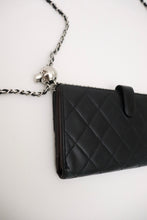 Load image into Gallery viewer, CHANEL Lambskin Quilted Long Flap Wallet Black
