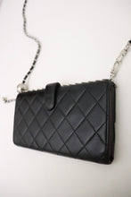 Load image into Gallery viewer, CHANEL Lambskin Quilted Long Flap Wallet Black

