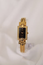Load image into Gallery viewer, Vintage Givenchy 1990s Black Dial Gold Plated Bangle Watch
